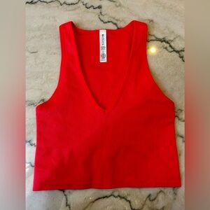 Athleta, Ribbed Crop Tank, Red, size XS